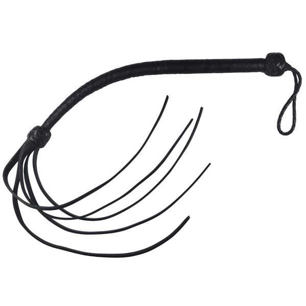 Hovedbilde RaS - Flogger - Lærpisk med 5 brede haler - Sort